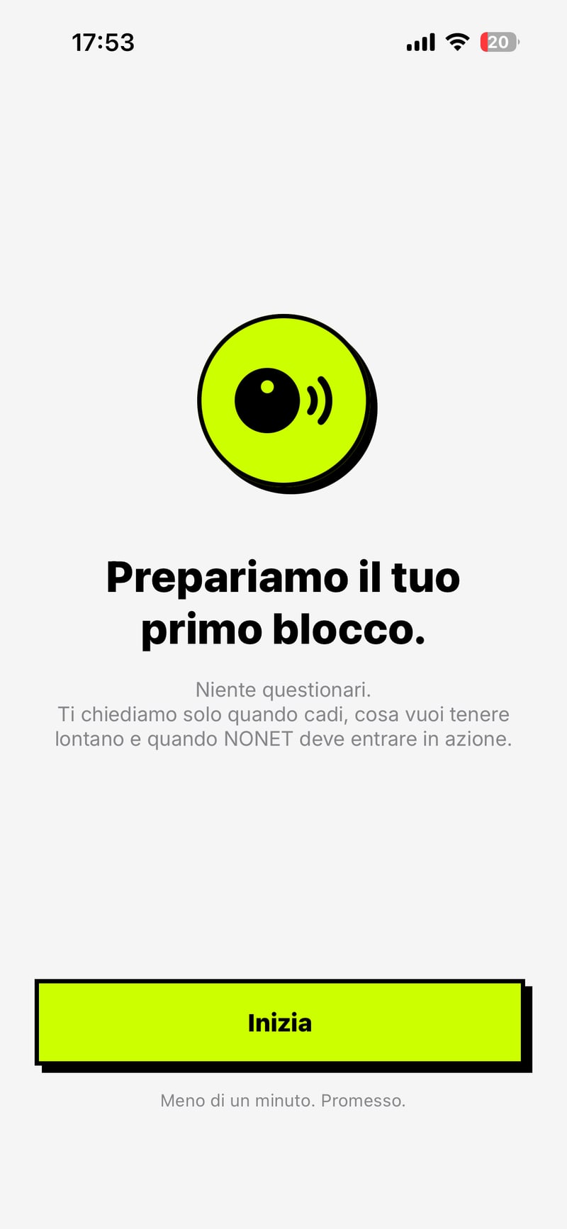 Senza Speranza — Onboarding